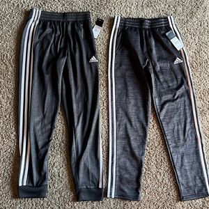 NWT 2 pairs of black Adidas pants boys size M 10/12